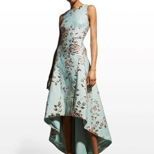 Rickie Freeman for Teri Jon High-Low Metallic Dress